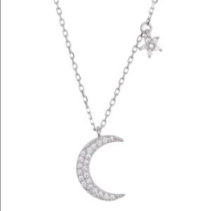 Argento Vivo Moon & Star Pendant Necklace